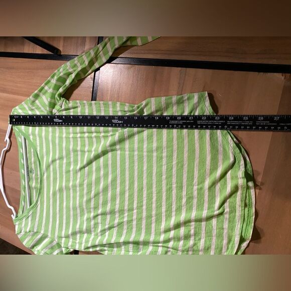 Green white striped polo blouse - Picture 5 of 7